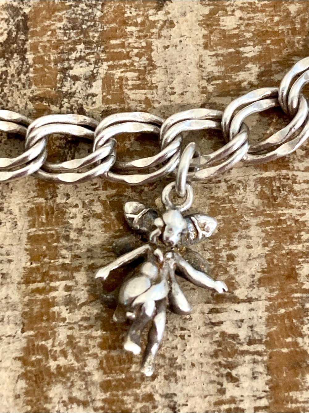 Silver Charm Bracelet with Bell, Fairy, Horse Charms 7” to 7.5” Long - Picture 5 of 16